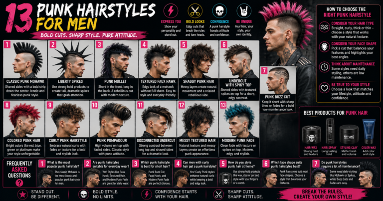 13 Bold Punk Inspired Hairstyles for Unconventional Men