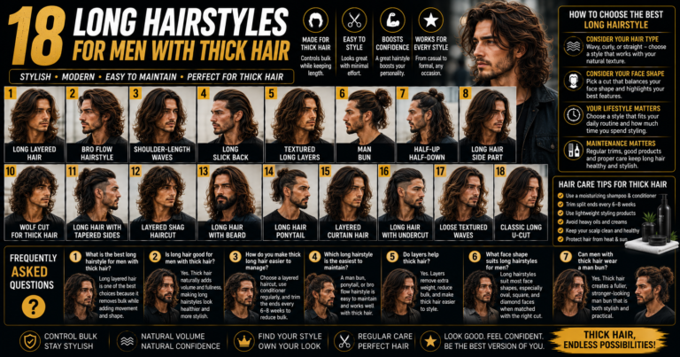 18 Long Hairstyles for Men with Thick Hair