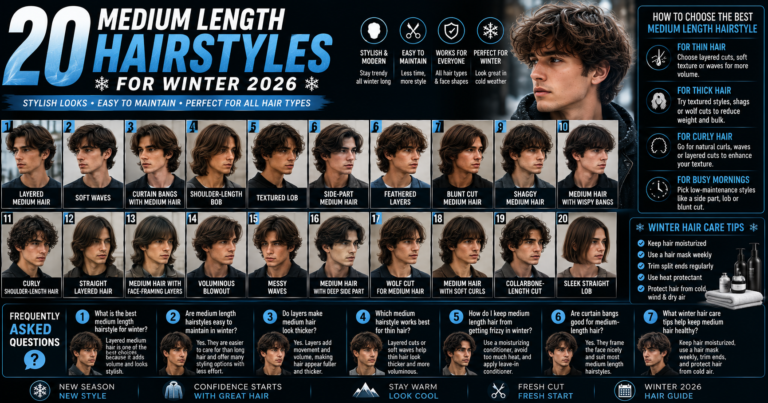 20 Medium Length Hairstyles for Winter 2026